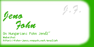 jeno fohn business card